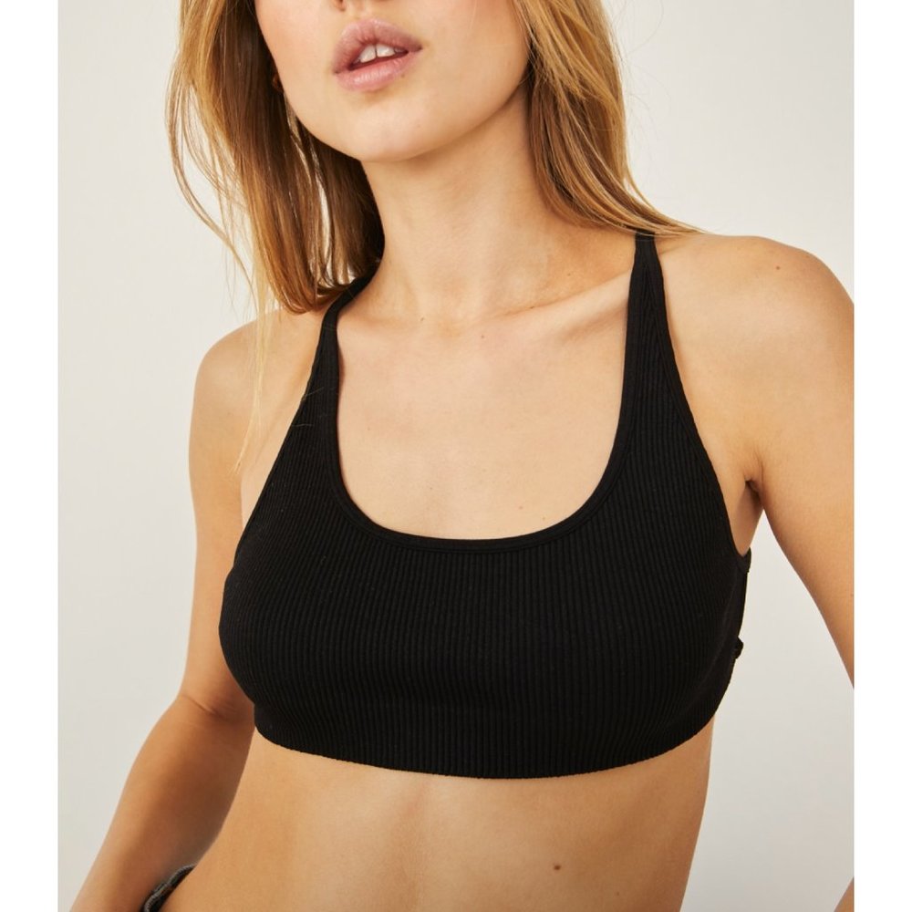 NWT Free People Sienna Strappy Bra / Black